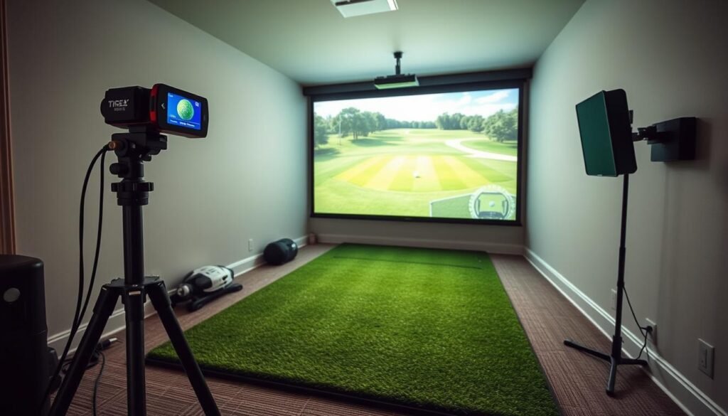 compact golf simulator setup