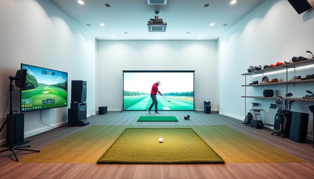 indoor golf studio setup